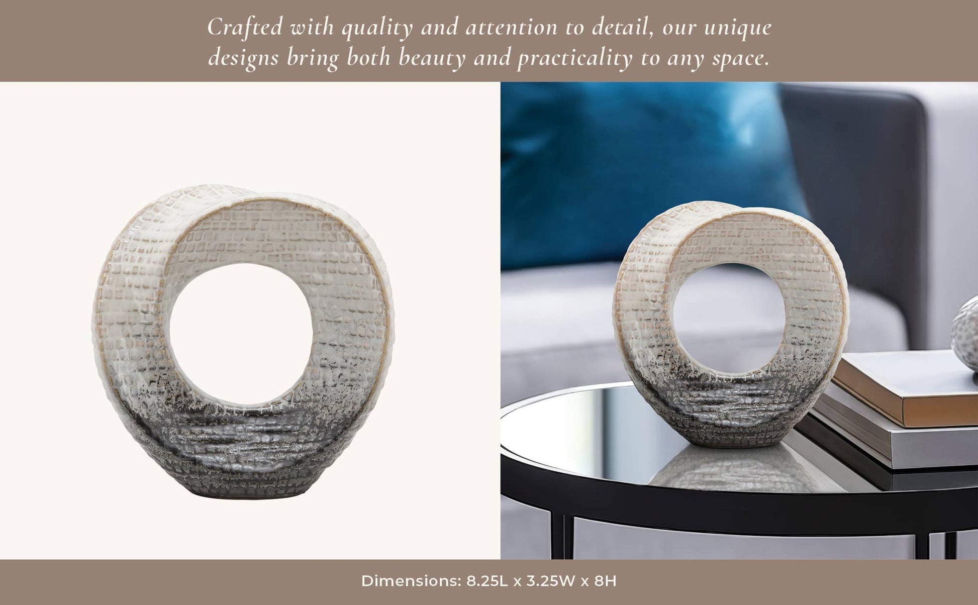 Ceramic Abstract Circular Cutout Sculpture