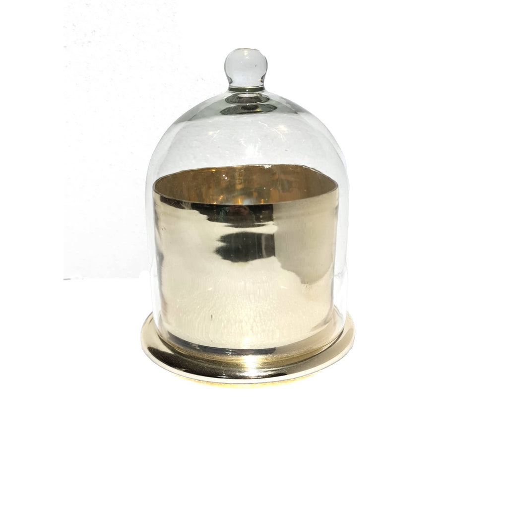 Glass 7" Gold Everyday Mercury Jar With Cloche DS