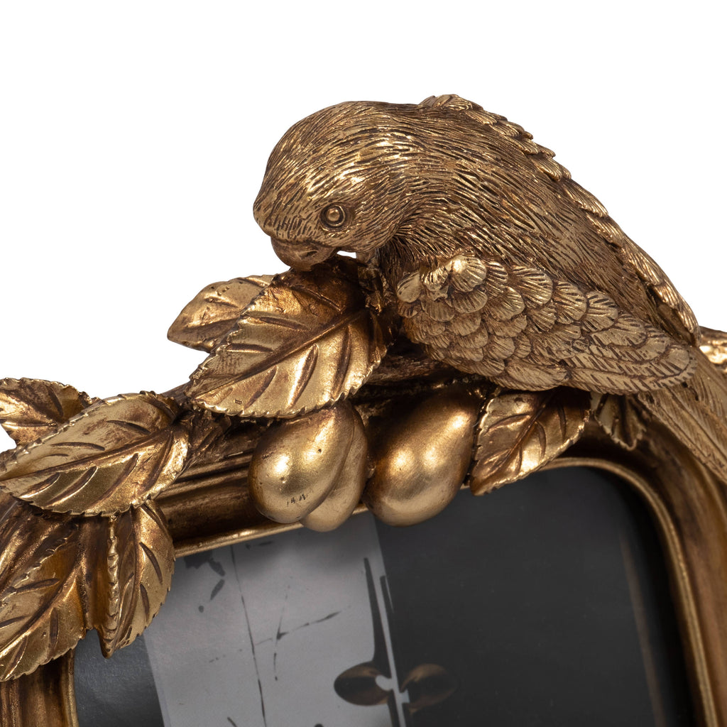 Decorative Picture Frame - Gold Polyresin Bird, 4x6 in.