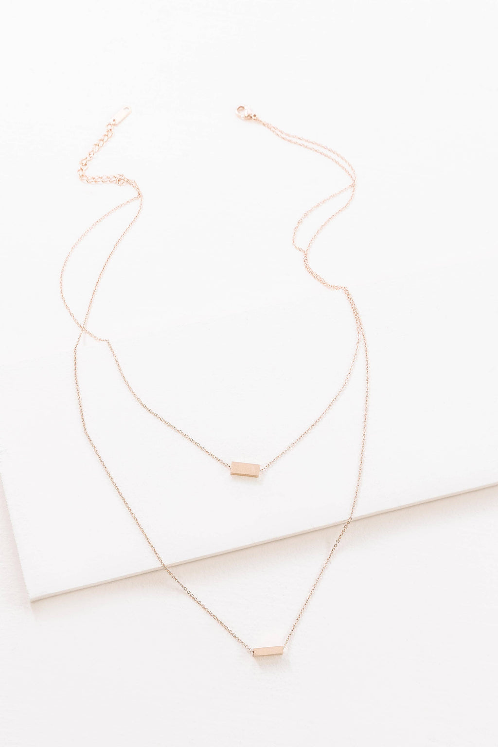 Strike a Pose Bar Layered Necklace | Rose Gold (14K)