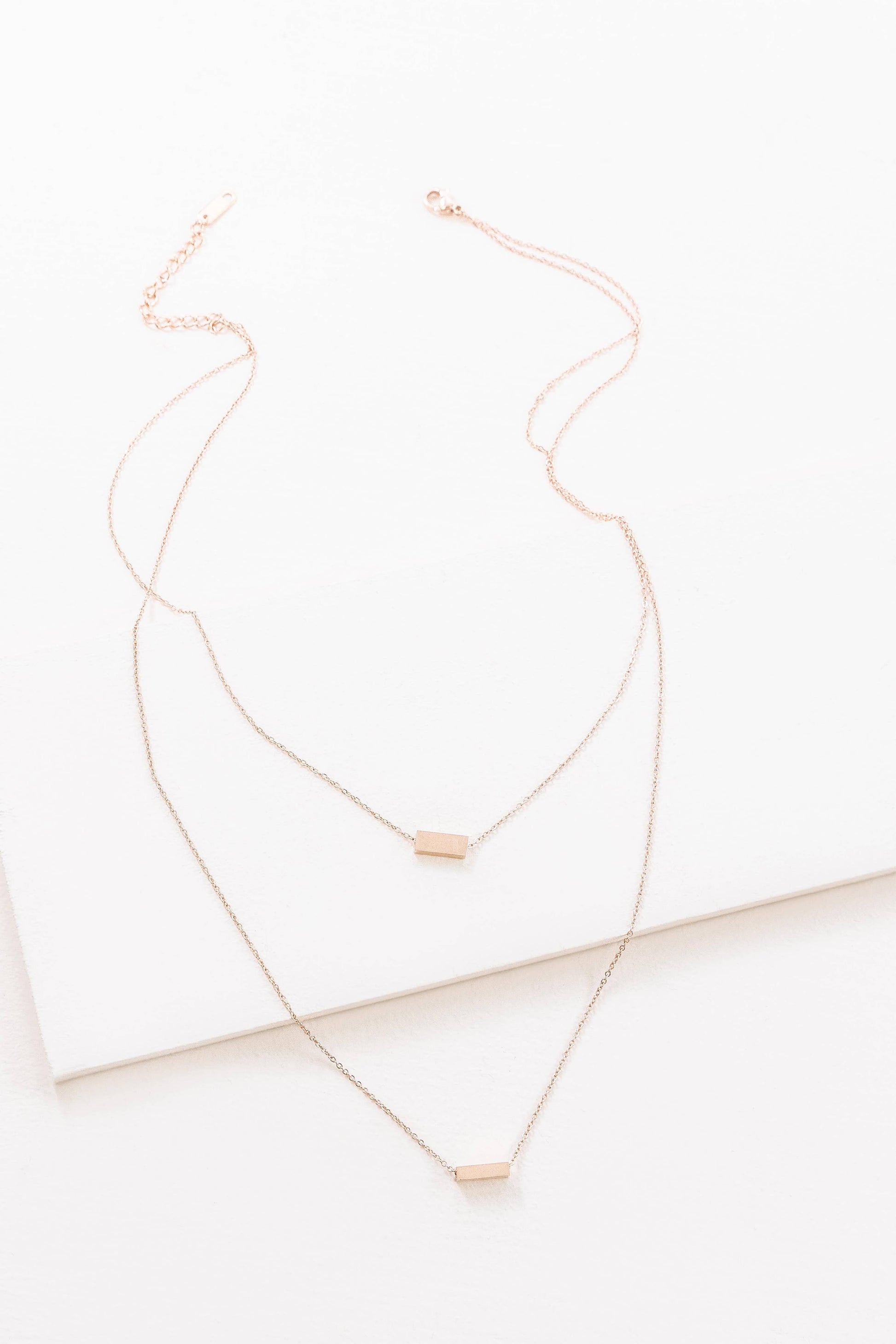 Strike a Pose Bar Layered Necklace | Rose Gold (14K)