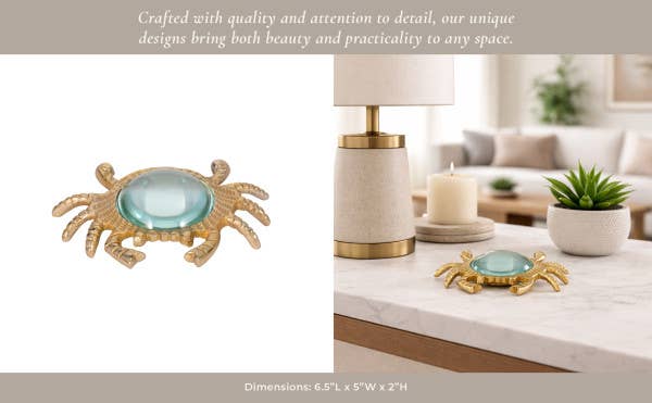 Gold 7 in. Crab Magnifying Glass