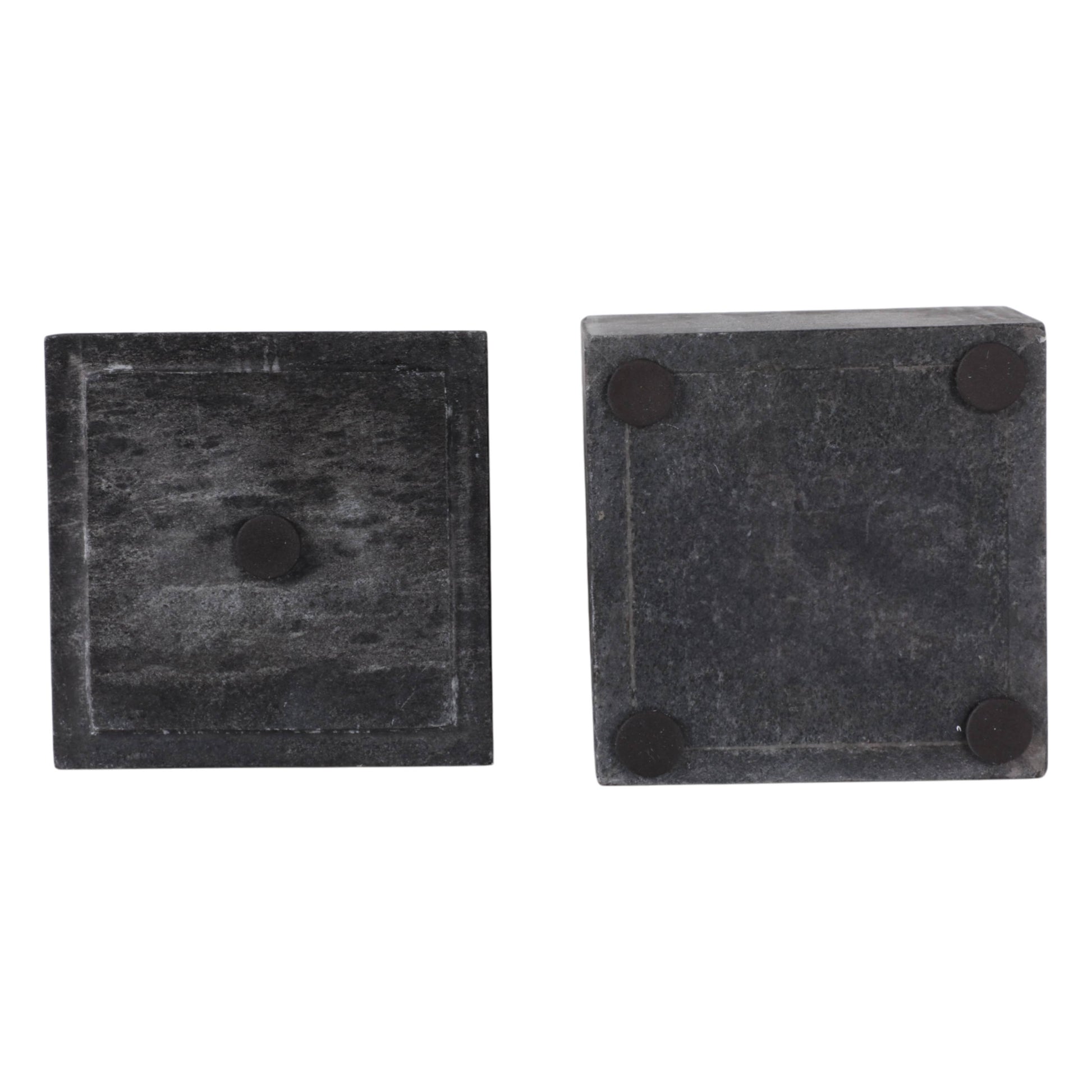Marble Modern Square Storage Box with Knob - Black, 5 in.