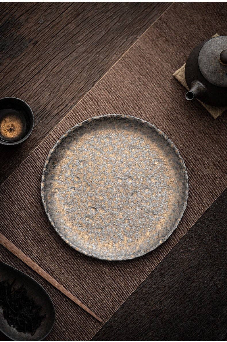 Handmade Metallic Glaze Ceramic Plate