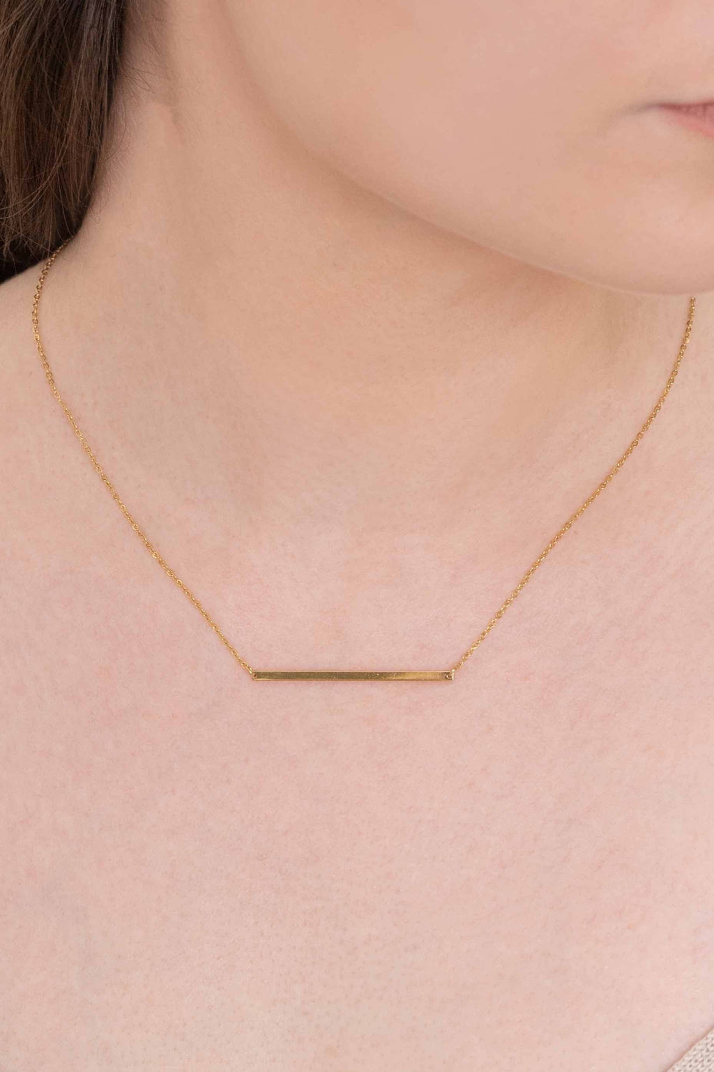 Modern Minimalist Bar Necklace (14K)