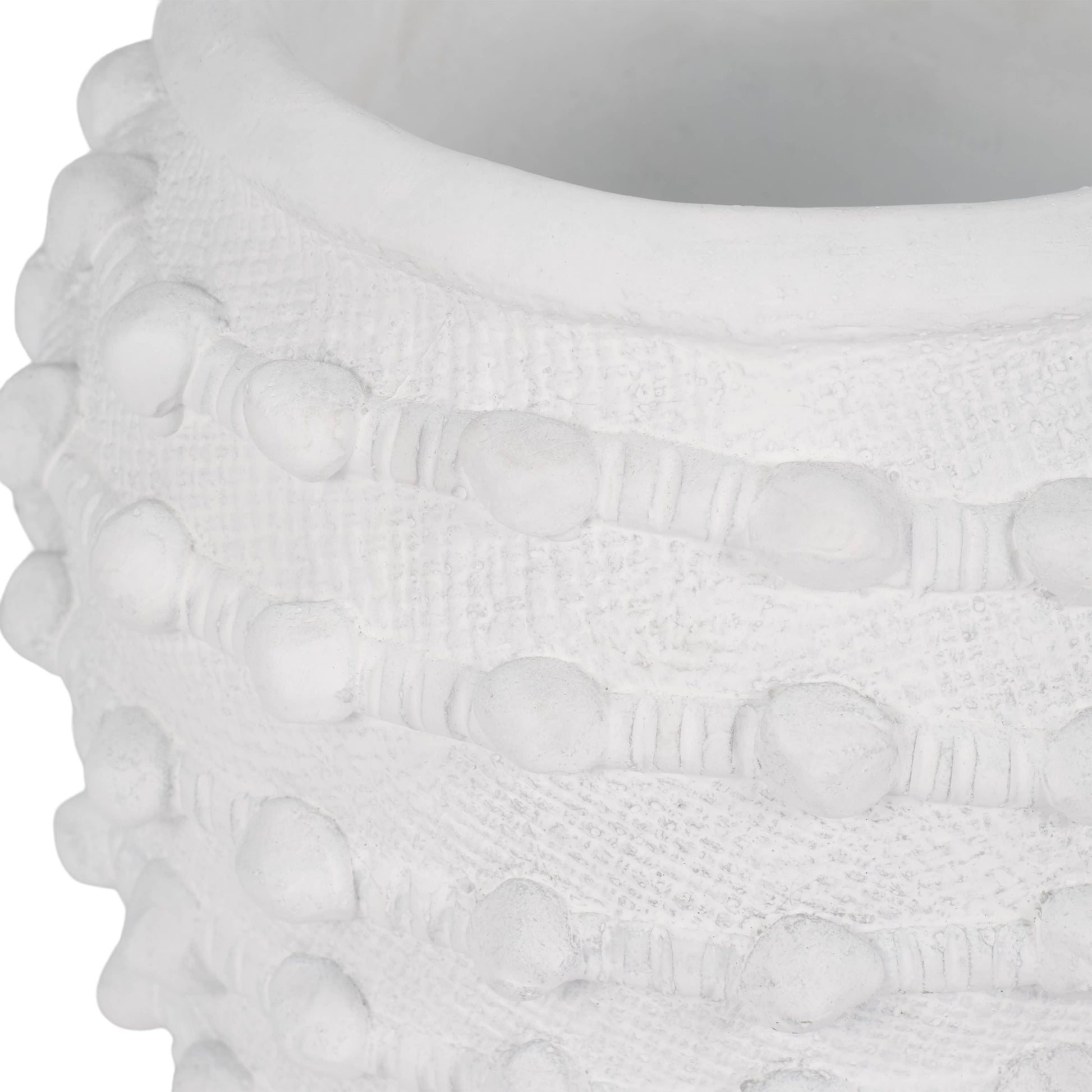 Ceramic Raised Textured Woven Knot Planter - White, 9 in.
