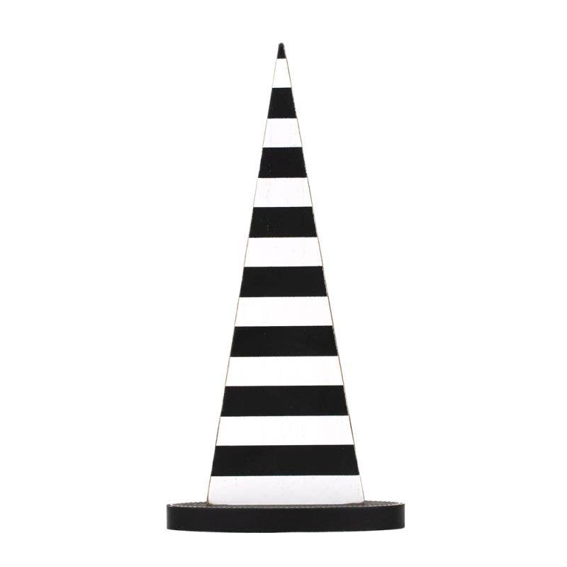 55303 - 6x12 wood witch hat (STRIPES)  FALL HALLOWEEN DECOR